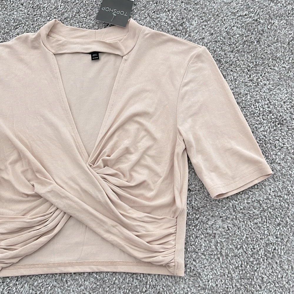 NWT Topshop Women’s Blush Pink Crop Top - Size US 6 / UK 10 - Picture 2 of 4